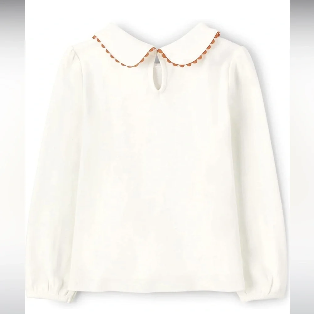 Gymboree Long Sleeve Embroidered Pumpkin Peter Pan Collar Blouse‼️FINAL SALE